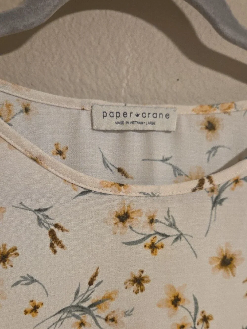Anthropologie Paper Crane Floral Tiered Peplum Top - Size L (Fits Small)